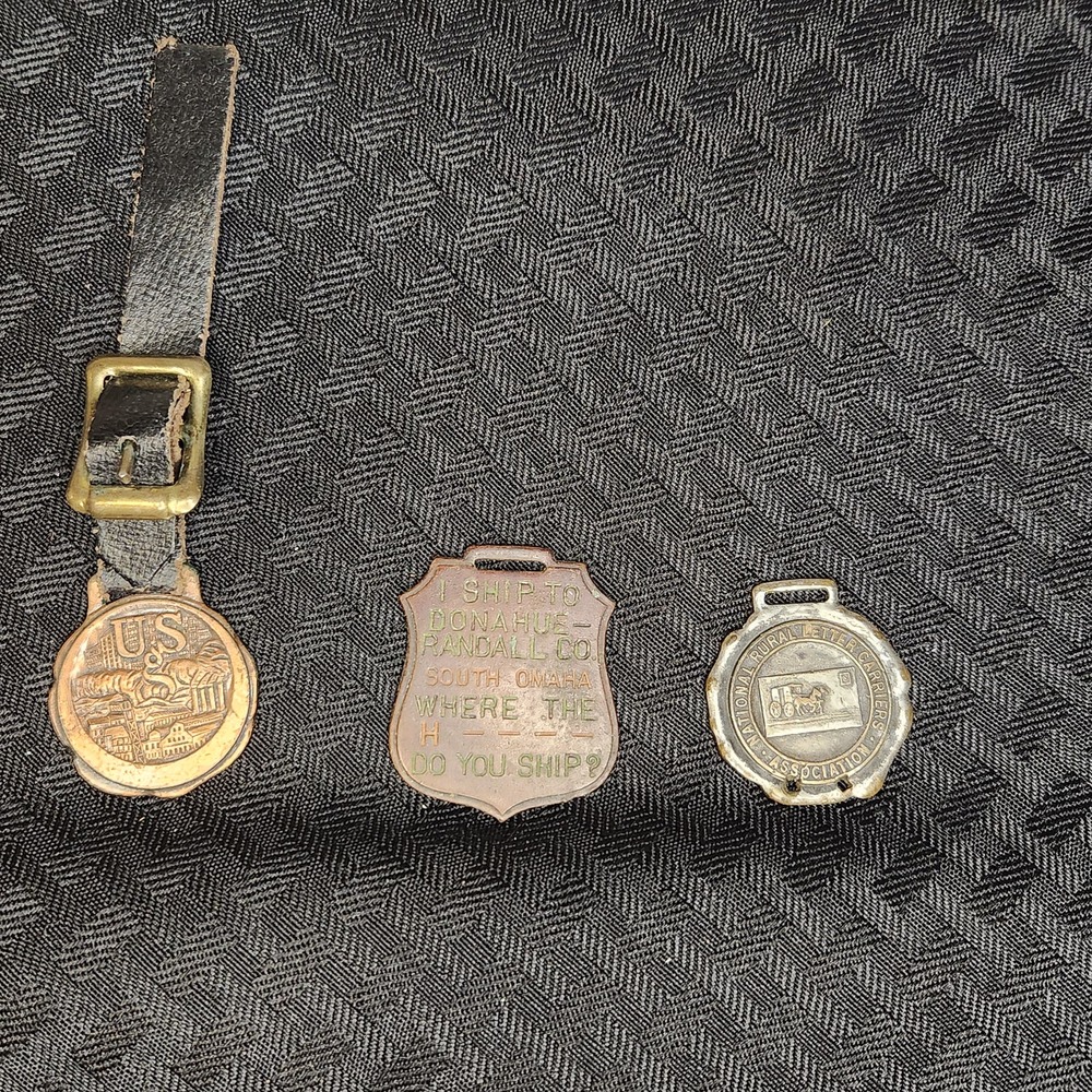 Vintage Watch Fobs - set of 3 unique, rarely seen watch fobs